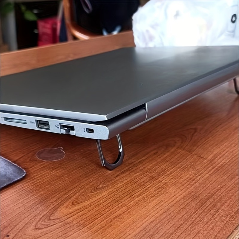 

1pc Portable Aluminum Alloy Laptop Stand, Invisible Metal Bracket, Foldable Elevated Cooling Rack, Adjustable Support For Notebook Computers