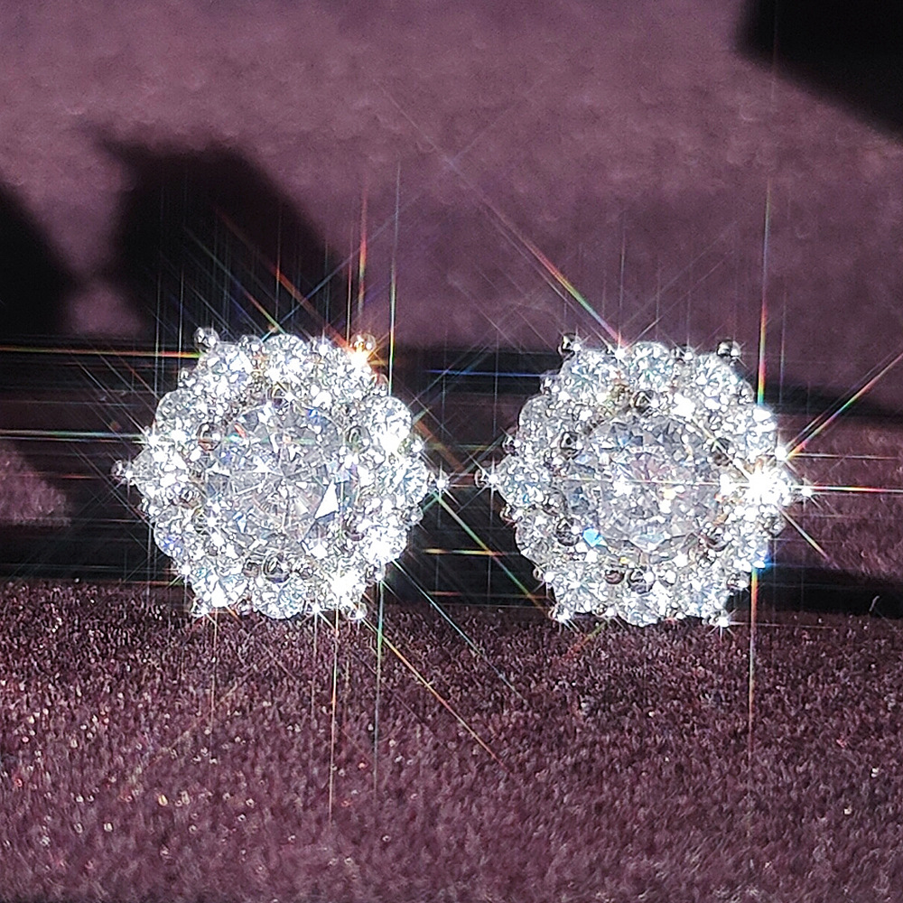 TEMU Stylish Square Earrings For Women, Featuring A Delicate Design With Sparkling Accents, Perfect For A Chic Look