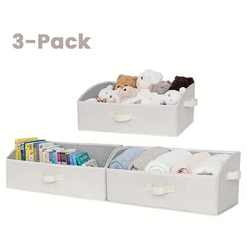3pcs closet storage bins fabric clothes storage basket foldable categorized storage container toys books storage box oversized shelf storage organizer