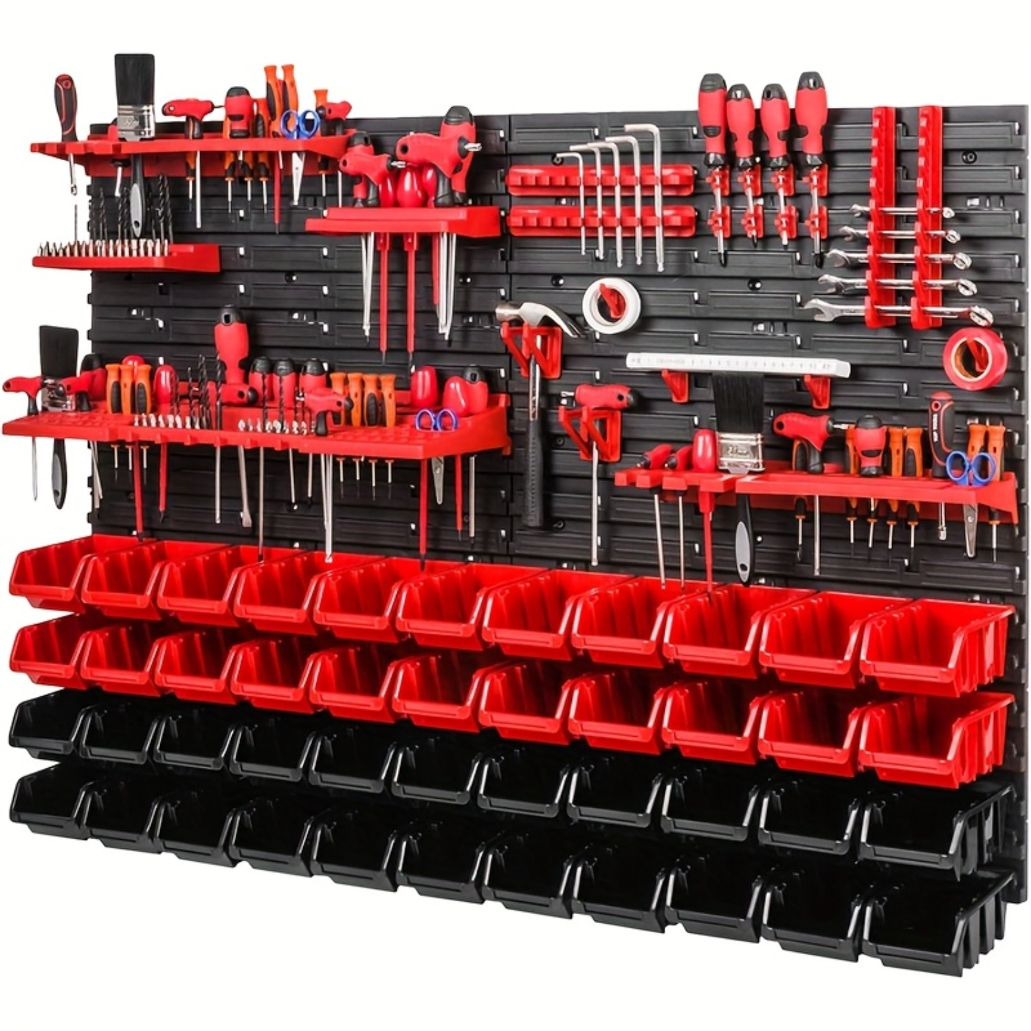 item picture large tool organizer rack heavy duty   storage shelf with multiple compartments for screws nuts tools   for home garage workshop   space   gifts for  