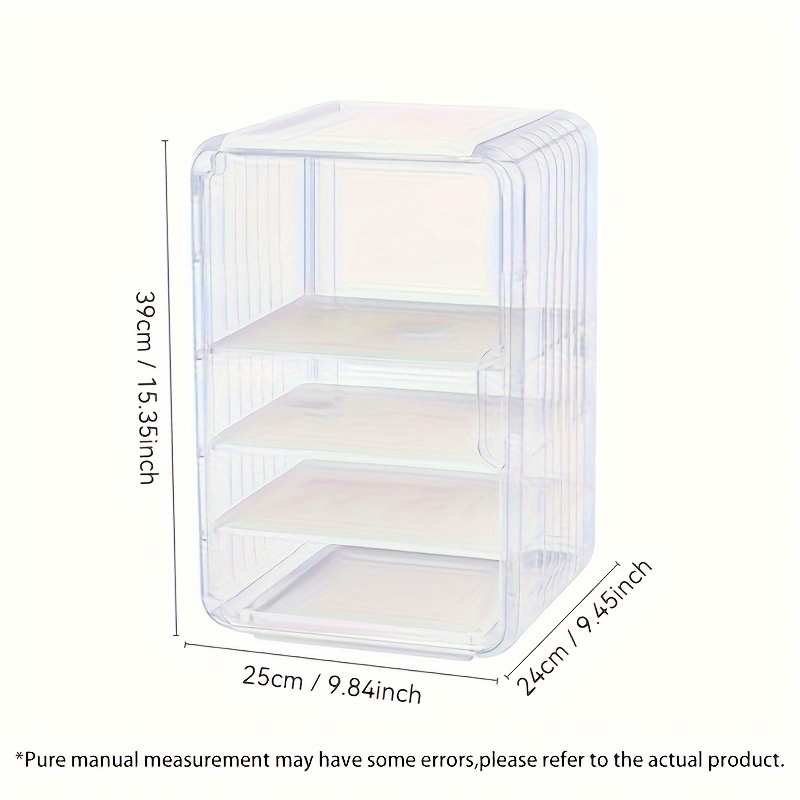 Multi-Layer Transparent Storage Rack with Dust-Proof & High Quality Design - Durable PP Plastic Organizer for Kitchen, Bathroom, Office - Clear Multi-Compartment Shelves for Utensils, Bottles, Snacks, Home Organization, Sturdy Construction, Home Organizers