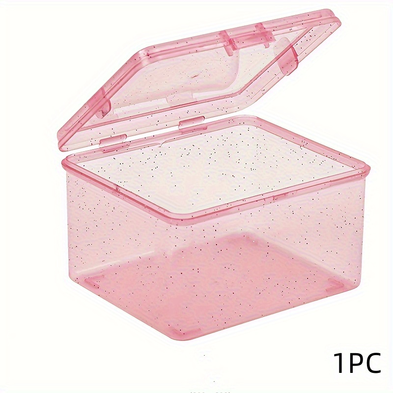 1pc Multi-functional Flip Storage Box, Suitable For Jewelry, Cosmetics, Etc.- Covered Dustproof Storage Box, , Plastic, Practical Hook, Home Organization Storage Bin