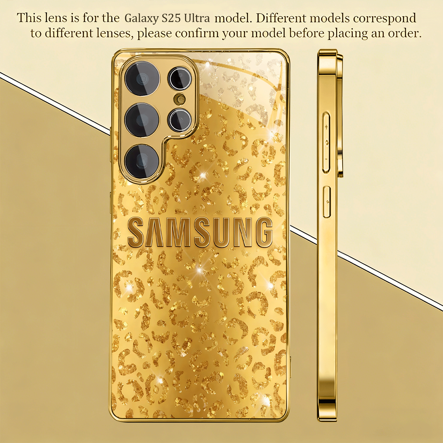 TEMU Phone Case - Suitable For Gift User Print Glitter Sequin Pattern Business Electroplated Case For S26/s26 Plus/s26 Ultra/s25/s25 Edge/s25