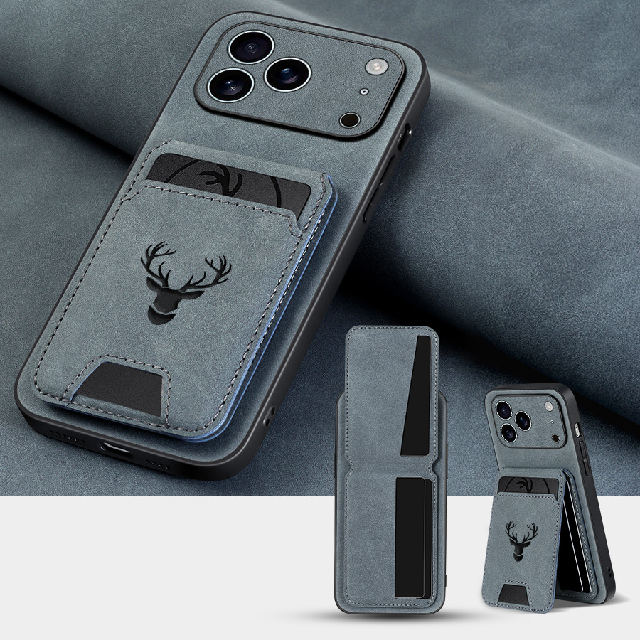 Phone Case: 2 A Phone Case And Card Holder Set Deer Luxury Synthetic Leather Wallet Phone Case For Iphone 17promax, 17pro, 17air, 17, Card Holder And Stand, Protective, High-quality