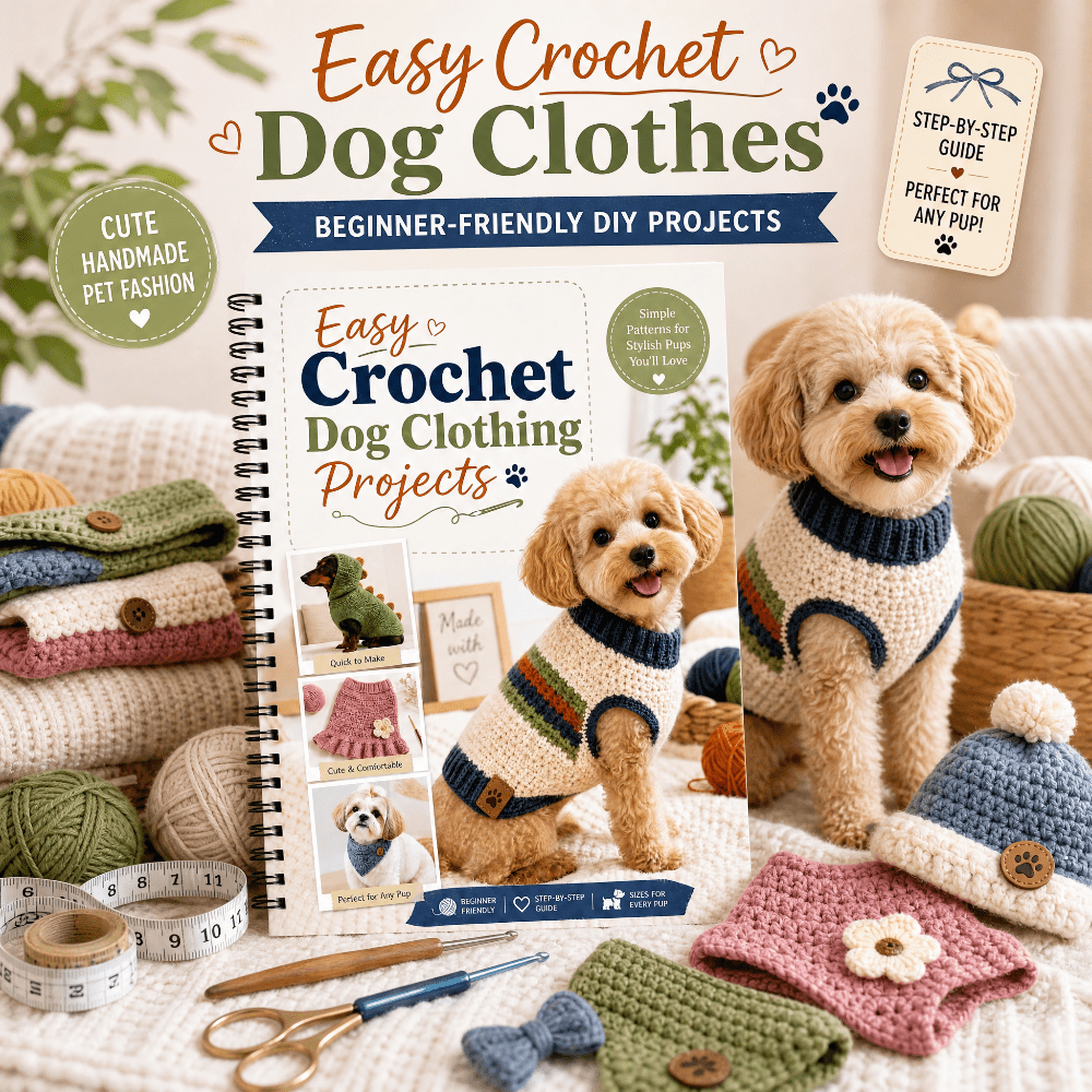 TEMU Livre de projets de vêtements pour chien au crochet faciles, artisanat au crochet rapide et simple, créations quotidiennes de vêtements pour