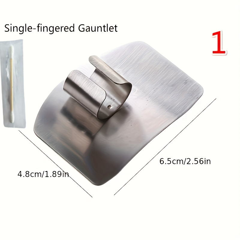 [stainless Steel Finger Guard] 1pc Stainless Steel Finger 1pc Cleaning Rod| Reusable Kitchen Safety Cutter, Metal Protective Tool, Uncharged, Kitchen Accessories& Gadgets