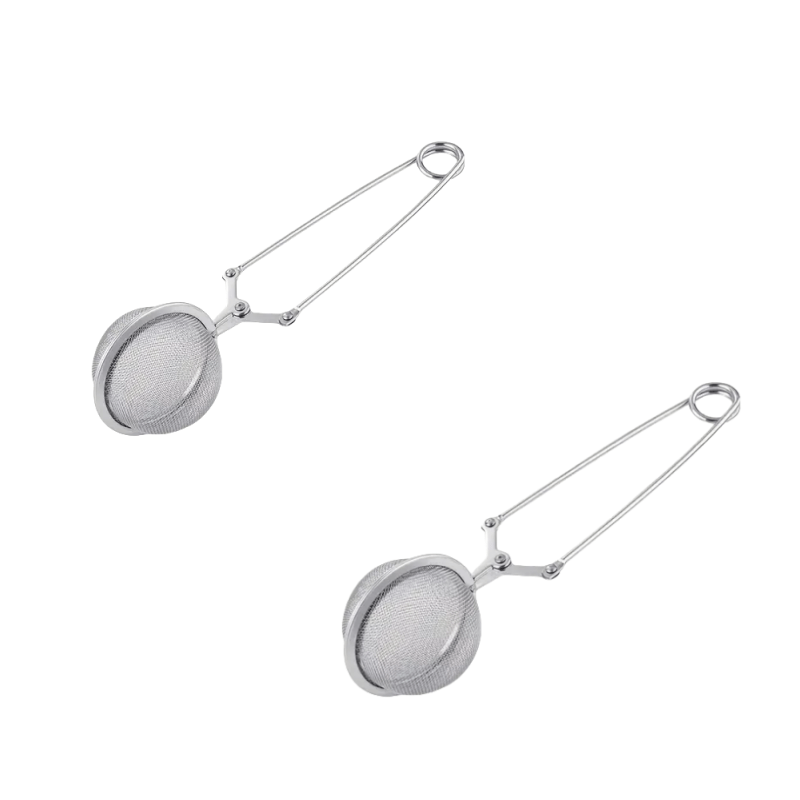 E-shop 2 Stück Tee-Infuser Edelstahl Kugel-Mesh Teesieb Kaffee Kräuter Gewürzfilter Diffusor Griff Teekugel Match Teebeutel