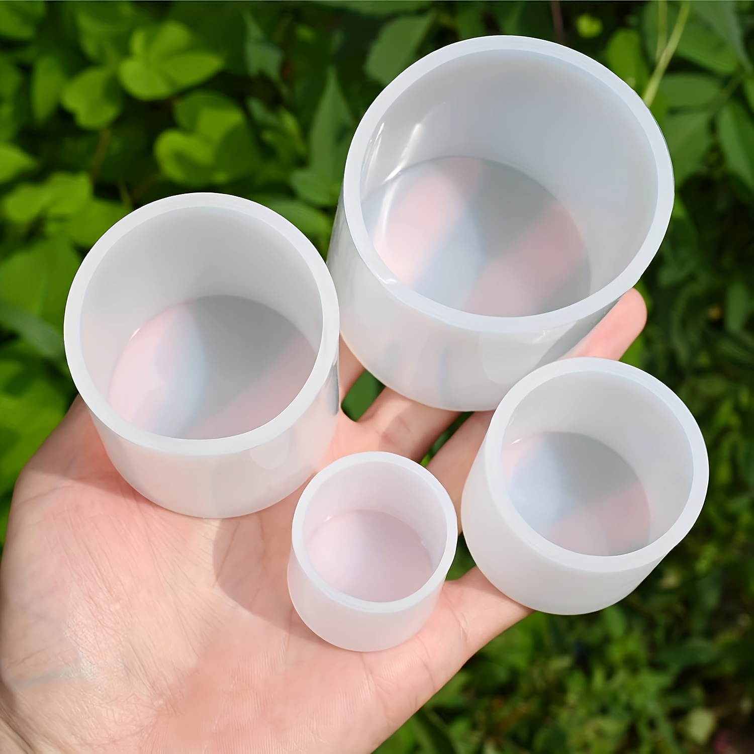 TEMU 4 Stampi Cilindrici in Silicone per Candele, Riutilizzabili, Adatti per di Candele Profumate, e Artigianato, Disponibili in 4 Misure, Adatti per