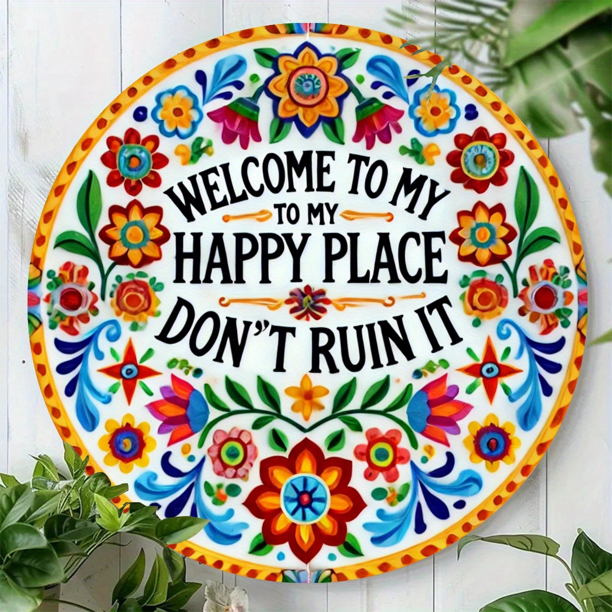 

1pc Welcome To Place Signtheme Sign, 7.8x7.8 Inches, Round Aluminum Metal Decorative Sign For Home, Cafe, Apartment, Dining Room, Living Room Wall Decoration