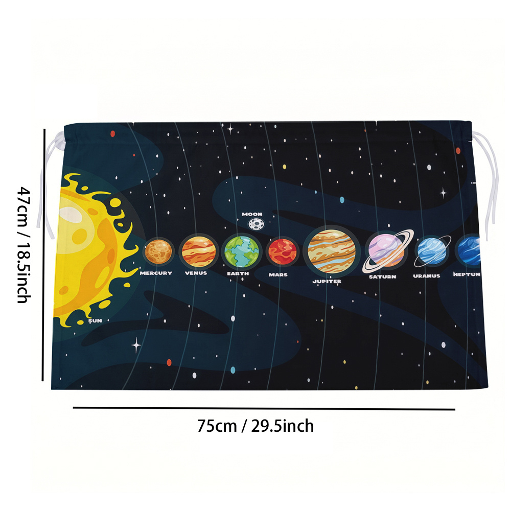 TEMU Car Sunshade Sun Protection, Suction Cup Side Curtain, Privacy Protection Car Window Curtain, 2d Flat Cartoon Style, Multicolor, Solar System