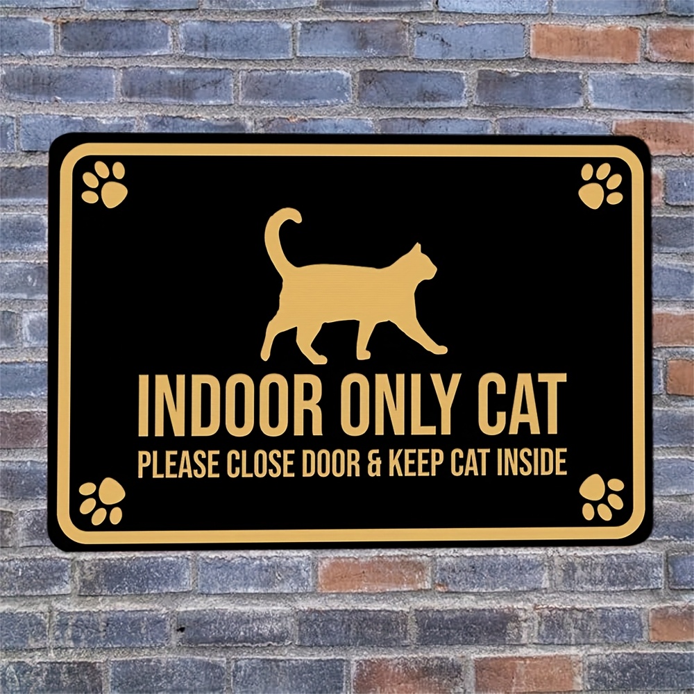 TEMU Plaque murale 2D plate, style vintage sur le thème des chats « fermer doucement, ne laissez pas » — Plaque en bois artificiel, convient pour une