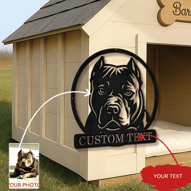 TEMU Personalized Pet Portrait, Custom Dog Memorial, Hand Drawn Art, Black , Modern Metal Sign, , Visual Impact, , Pet Remembrance, Home Decor