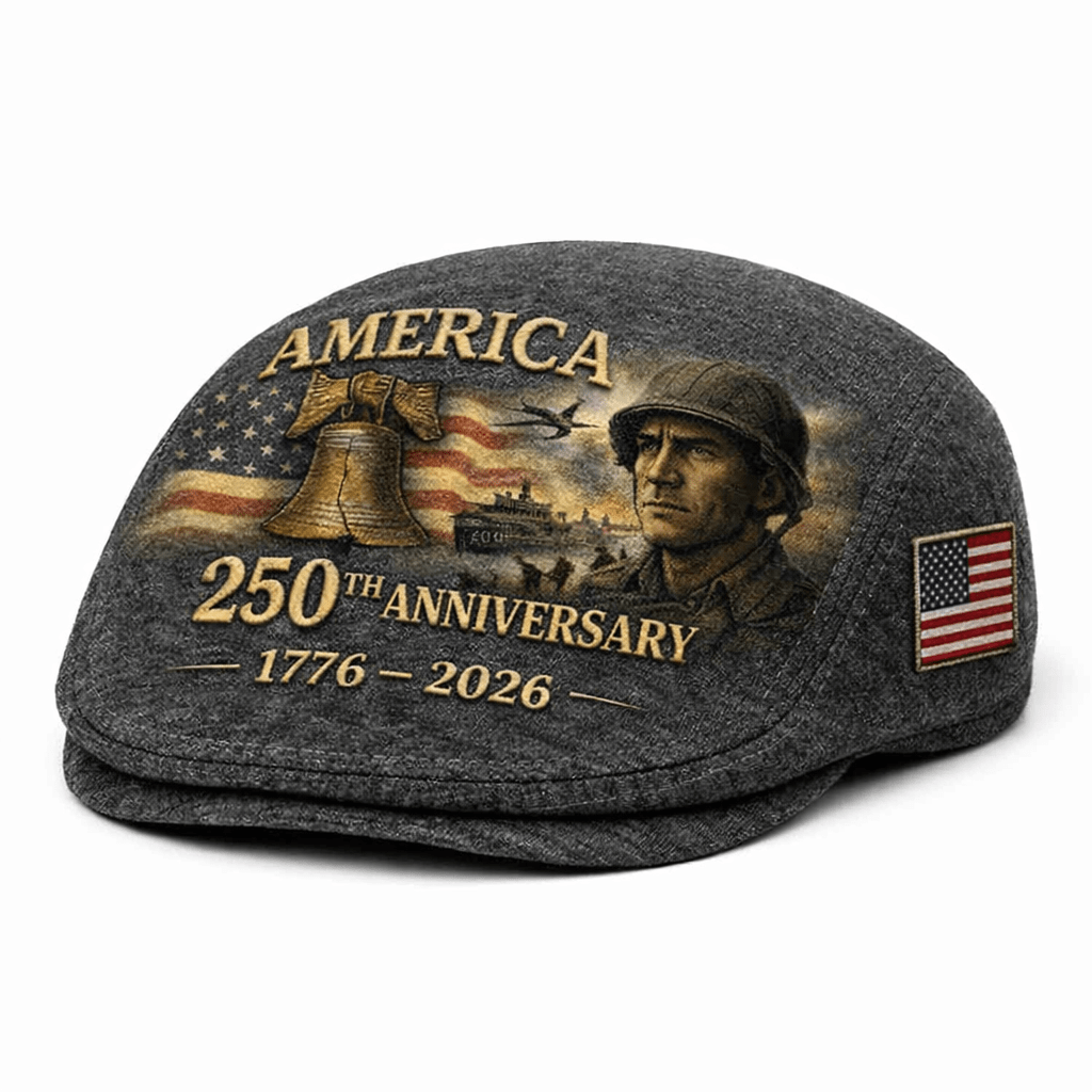 TEMU Retro Aviator Beret Flat | Pilot & Jet Graphic, Vintage Patriotic Theme, Outdoor Woven Hat, Gift For Men Women