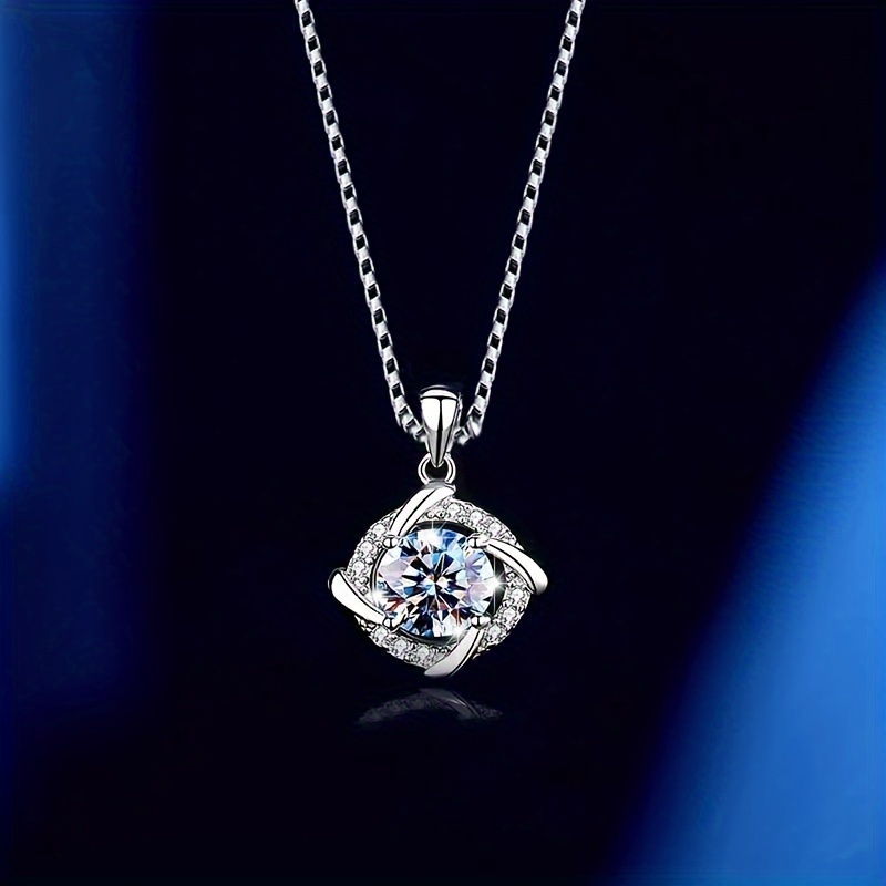 925 silvery 0 8ct moissanite windmill necklace fashion pendant sparkling clavicle womens silvery necklace anniversary gift for women christmas gift box valentines day mothers day graduation birthday   gift Product details 4