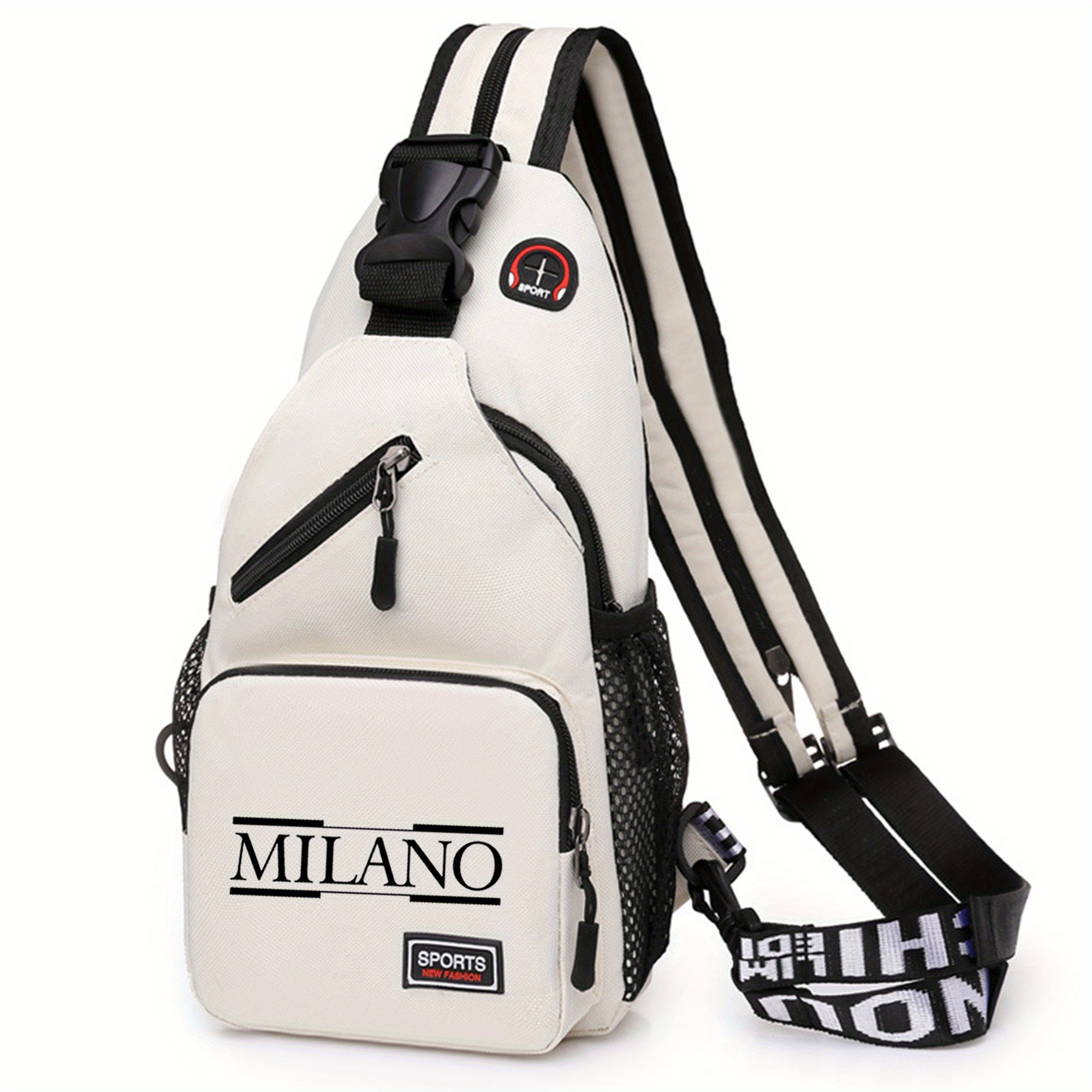 Image of 1pc Printed Messenger Bag, Versatile Large-capacity Crossbody Bag, Casual Outdoor Sports Chest Bag, Suitable For Outdoor Travel And Work, For Teenager