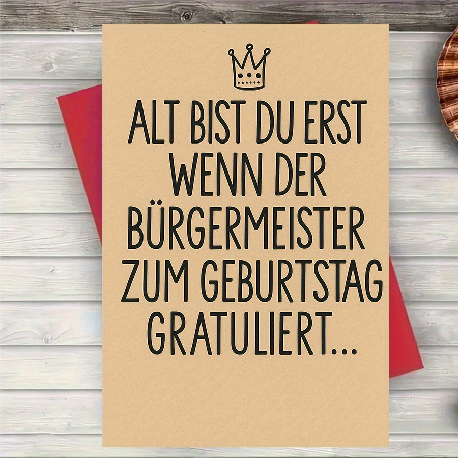 Image of 1pc"funny Birthday Card For With Mayor Congratulations - Perfect Gift For Celebrating Milestones"envelope + Greeting Card