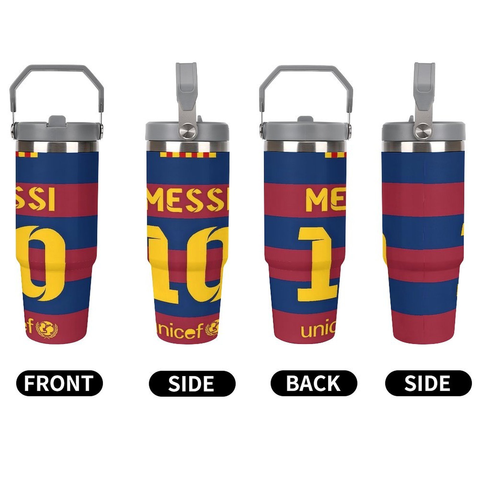 

1pc, 30oz Insulated Stainless Steel With Lid, Barcelona Football Design, Travel Coffee Cup, Uncharged, Ideal For Cat Lovers, Graduation, Birthday, Christmas Gift