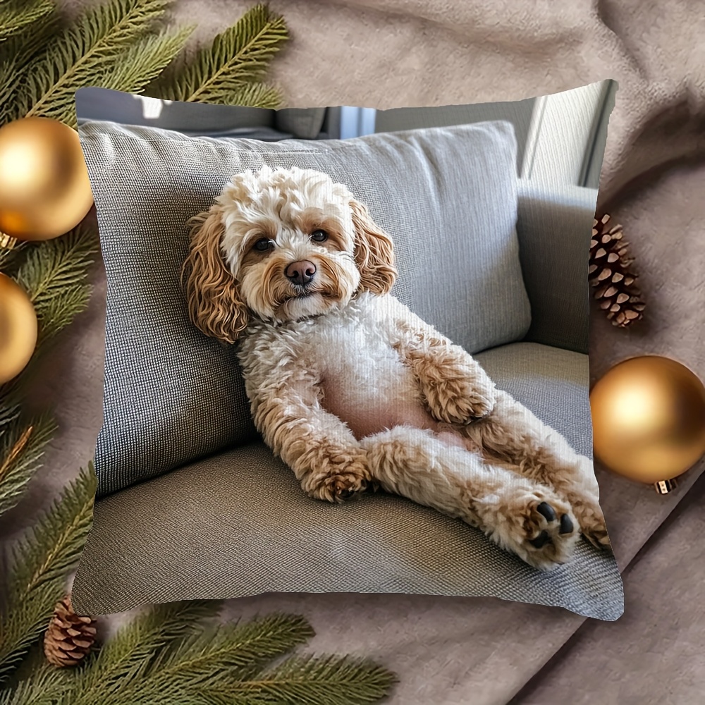 TEMU 1pc Stylish And Pillowcase, Soft And Comfortable Polyester Short Plush Fabric, Single-sided Print, Pillow Insert Not Included, 17.7*17.7 Inches,