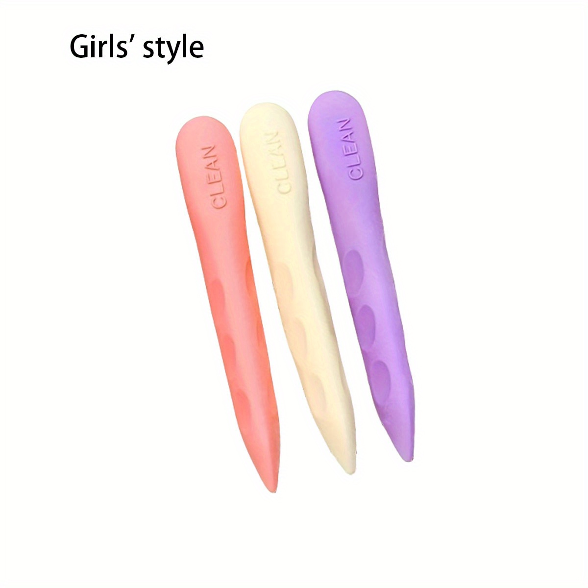 TEMU 3pcs Colorful Macaron Ergonomics Erasers Erasers Clean Eraser