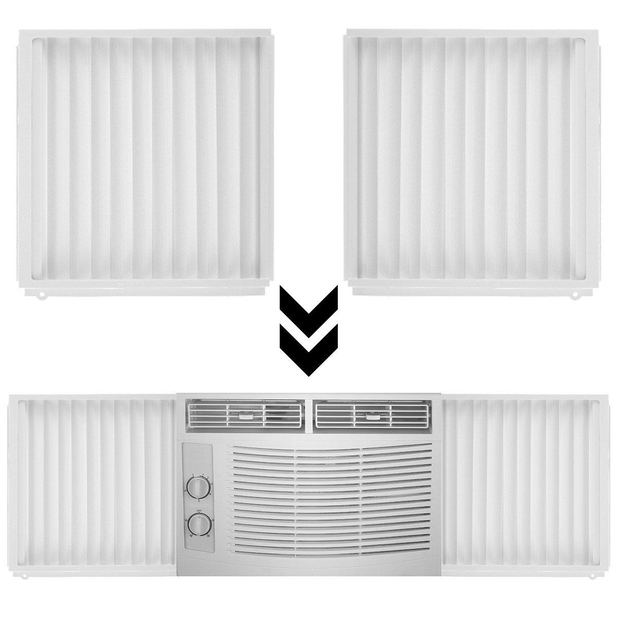 1 set   adjustable window air conditioner side panels and frame kit dust proof insulation ac filler panels   pvc material no power needed for   heat and pollen sealing details 2