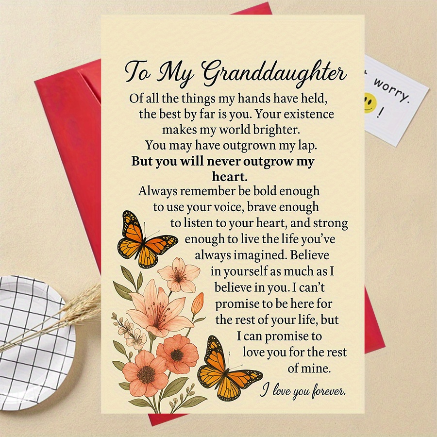 TEMU 1pc Of Funny Gifts "a Present For Grandparents – A Love Letter For A Granddaughter, An Inspirational For , A And Everlasting Message Of " School