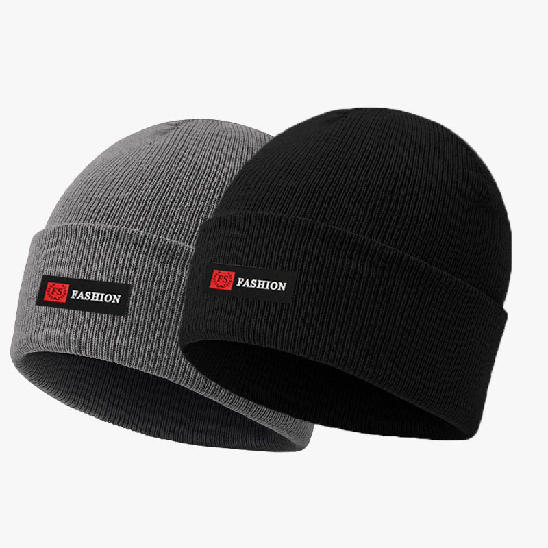 TEMU 2pcs Autumn And Winter Warm Knit Hats, Versatile Outdoor Beanie Hats, Solid Color Thickened Ski Couple Hats. Suitable For Daily Outdoor Wear In