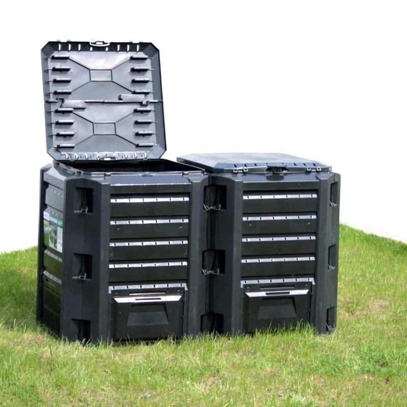 TEMU Garden Composter Black 380l, Outdoor Compost Bin, Compost Storage, Large Composter, Durable Construction, Weatherresistant, Wooden Composter,