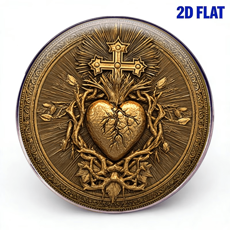 TEMU 2d Flat 1pc Retro Heart Brooch, Innovative Corsage Unique Clothing Badge, Very Suitable For Bags, Clothing, Necklines And Hats, Multi-functional