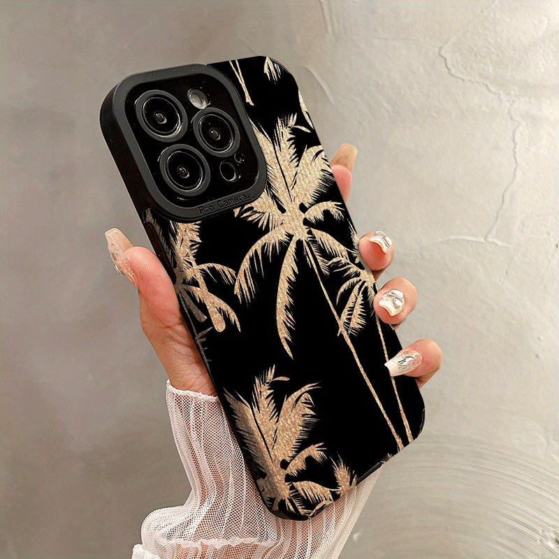 TEMU Stylish And Palm Mobile Phone Case For Iphone 16promax/15pro/14plus/13/12/11/7/8plus/x/xr/xsmax, Anti-fall Durable, Fashionable Design, Tpu