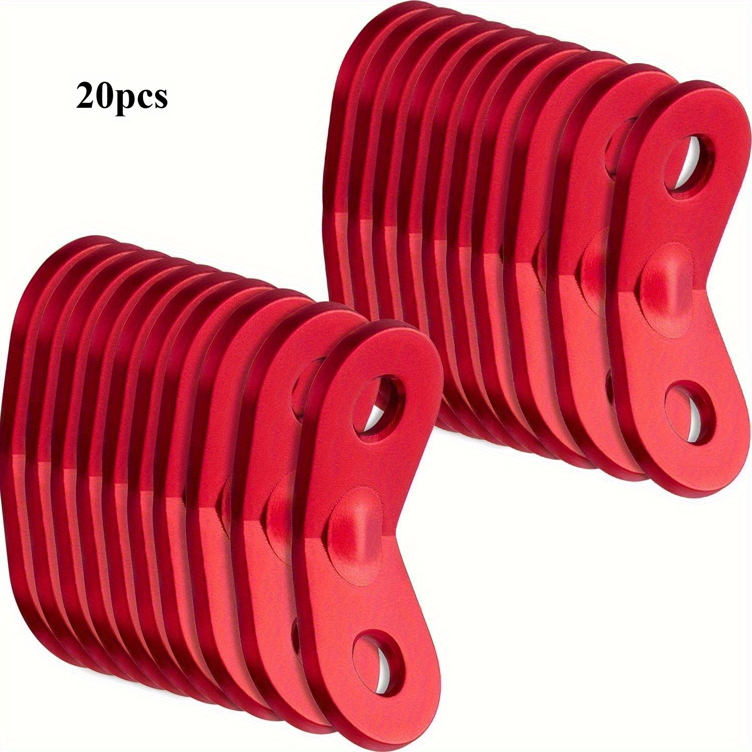 E-shop Set mit 20 roten Zeltspannern aus Aluminiumlegierung zur Anpassung von Mastseilen, für Outdoor-Camping und Wandern