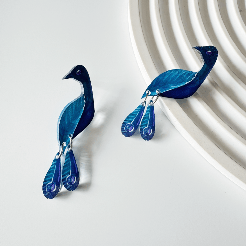 2pcs Bohemian Gradient Blue Long Dangle Earrings