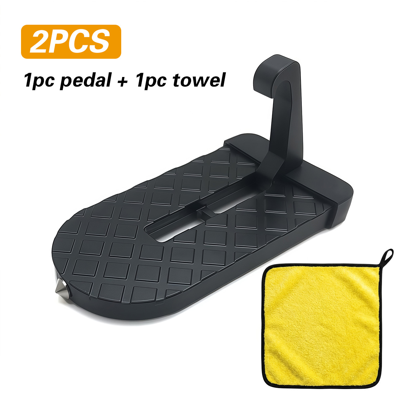 Image of 2-pack Universal Car Door Step Hooks Heavy Duty Roof Step For Suv Truck For Anti-slip Aluminum Ladder With Glass Breaker Car Wash Towel Included Easy Roof Access For Camping Loading Cleaning