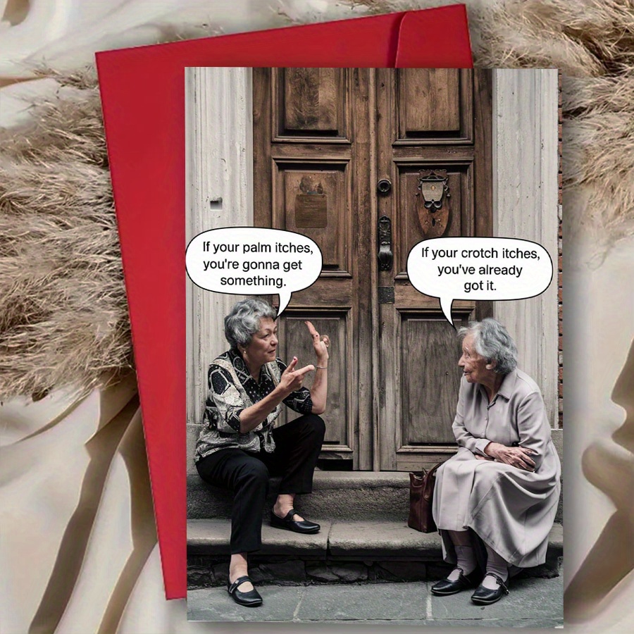 TEMU Une seule carte de vœux humoristique pour âgés, avec un design de conversation amusant, idéale pour les anniversaires, ou les fêtes de retraite.