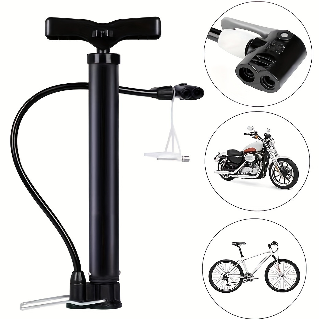 

Portable Bike Pump - Ideal For Basketball, Football & Balloons, Abs Material, Black