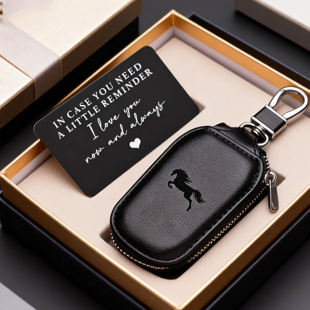3pcs Universal Multi-functional Key Holder Pu Bracelet And , Car Key Chain, Featuring A Pattern Engraved Print, Gift For Men