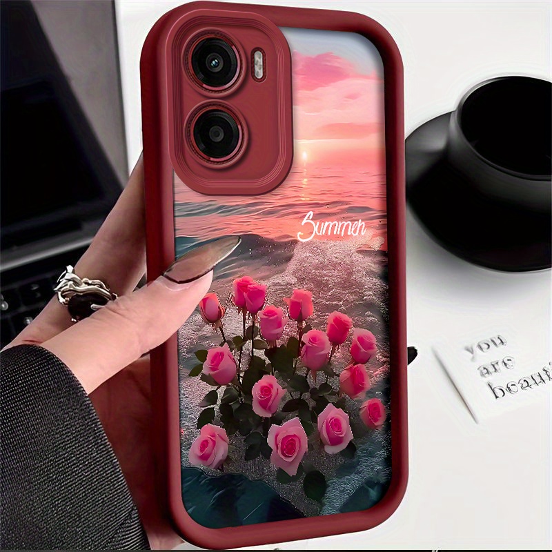 TEMU Phone Case - Soft Tpu Back Cover Shell For Motorola For Moto G05 With A Romantic , Shockproof And Fall Protective Case