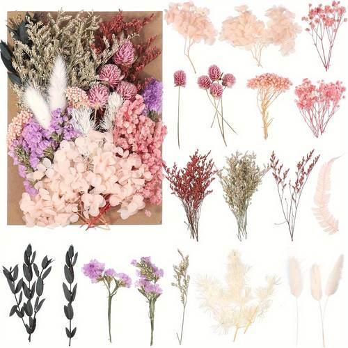 real dried pressed flowers 1 bag natural dried flowers mixed dried flowers pressed flowers for resin epoxy candle resin jewelry nails scrapbooking crafts