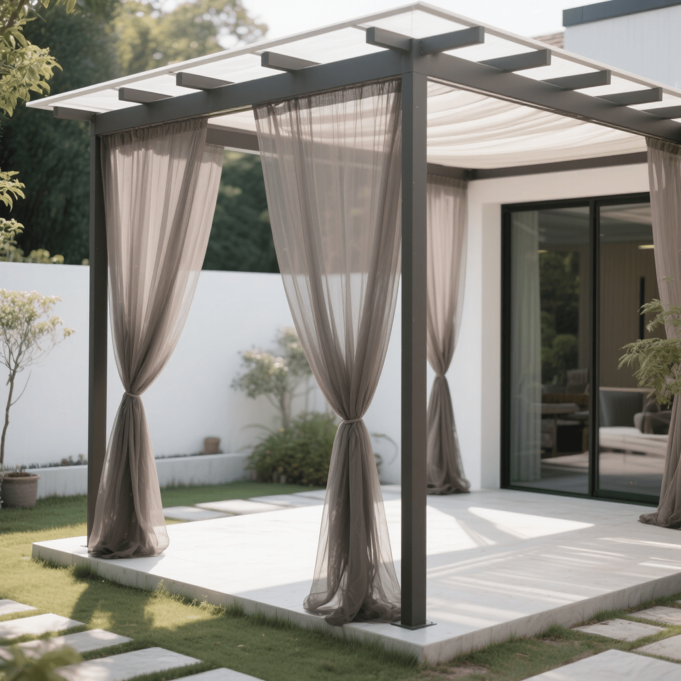 TEMU 2pcs Set, Attractive Outdoor Decorative Mesh Curtains, Suitable For Daily Home Decor And Wedding Scene Creation. With A Rod Pocket . Used Around