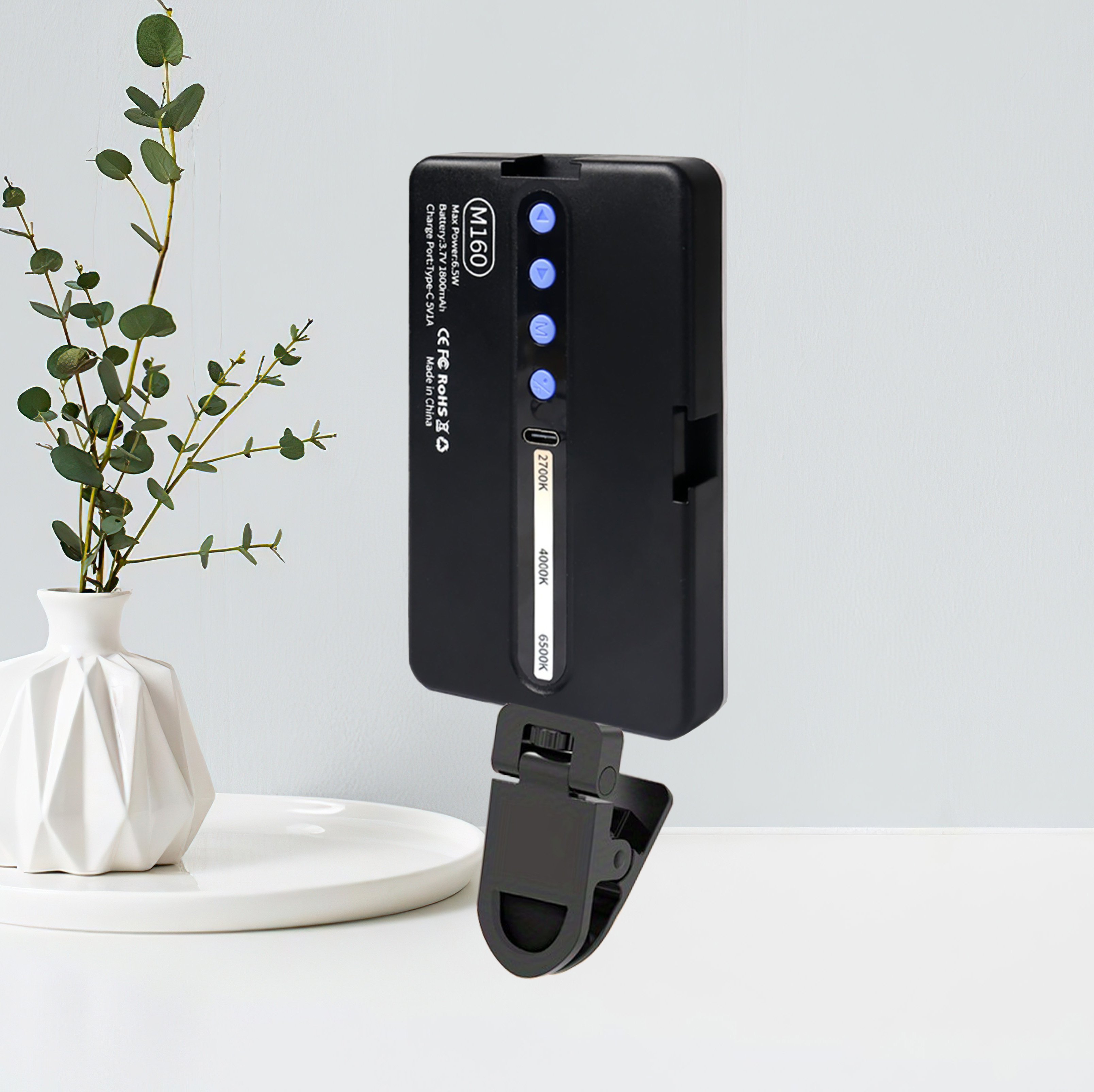 luz selfie recargable de 90 led con batería de 1800mah   niveles de  , ideal para cámaras, smartphones, cámaras de acción, configuración, filmación, maquillaje y vlogging Detalles del producto 2