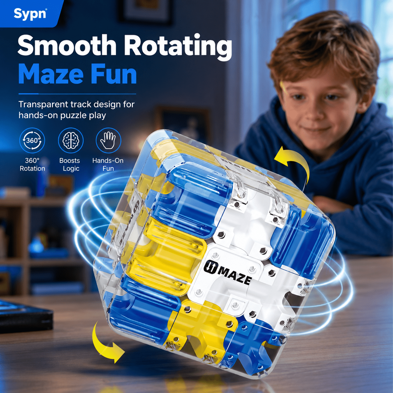 TEMU Cube 3D Puzzle Jouet Transparent, Jeu de à , Cube Rotatif Coloré, Puzzle de avec de Rotation Douce, Jouet de Stratégique Éducatif pour