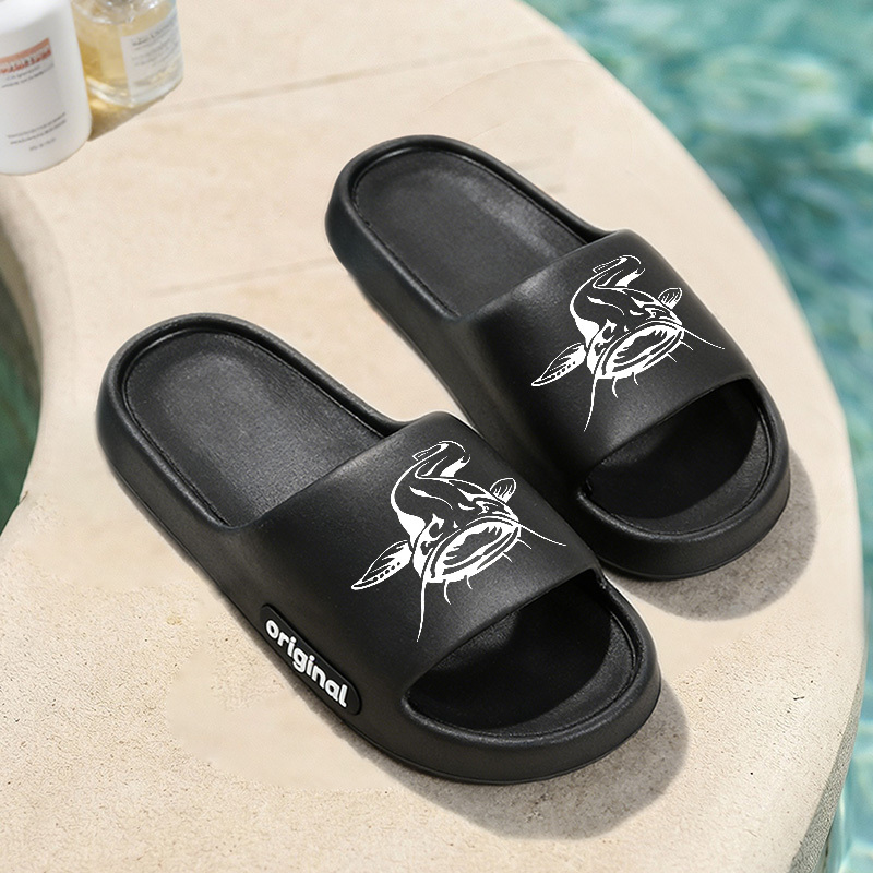 TEMU 1 Pair Fish-printed Home Slippers, Pool Slippers, Plus-size Slippers, Men's Slippers, Spa Slippers, And Stylish Slippers; Suitable For Bedrooms,