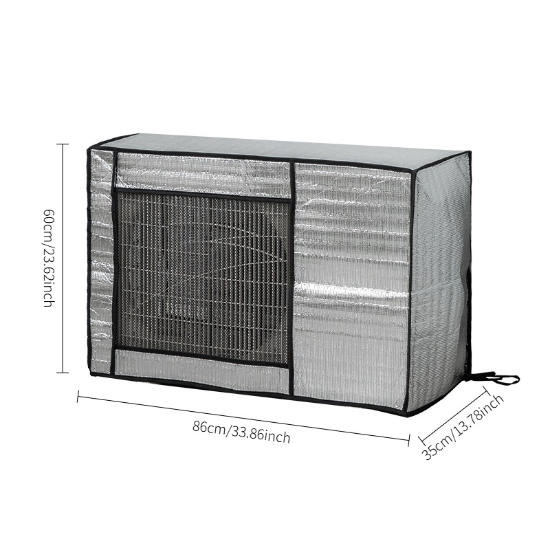 TEMU Upgraded Thickened Outdoor Air Conditioner Cover With Foil Layer For Strong Heat Insulation And Cooling, Outdoor Uv, Sun, Dust, Rust, And
