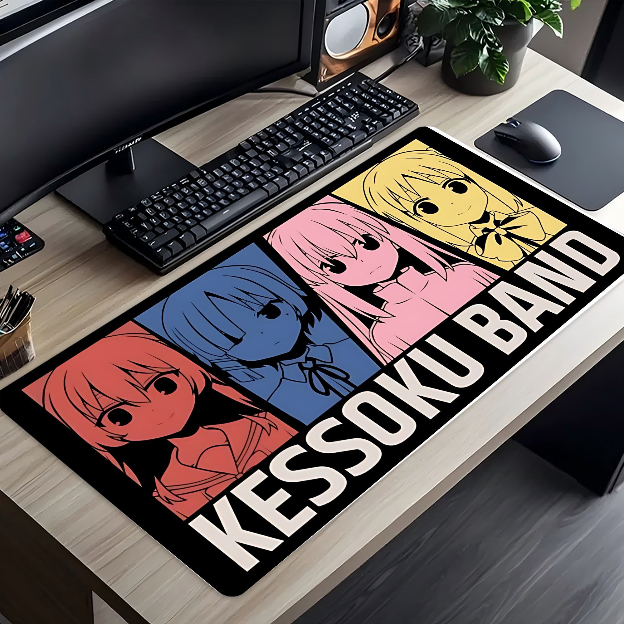 TEMU Jlt 1pc Multiple Sizesbocchi Anime Mouse Pad With Kessoku Characters - Manga Non & , Desk For Pc/laptop, Collectible Gift For Fans