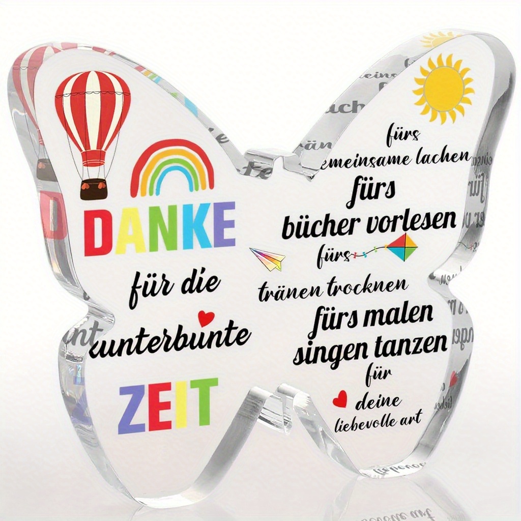 Image of 2d Flat, German Floral Farewell Gift, -shaped Acrylic Plaque For Educators, Perfect For Teacher Appreciation, Farewell Gifts, And Teacher Birthdays, 2d Flat Design, 2d Flat