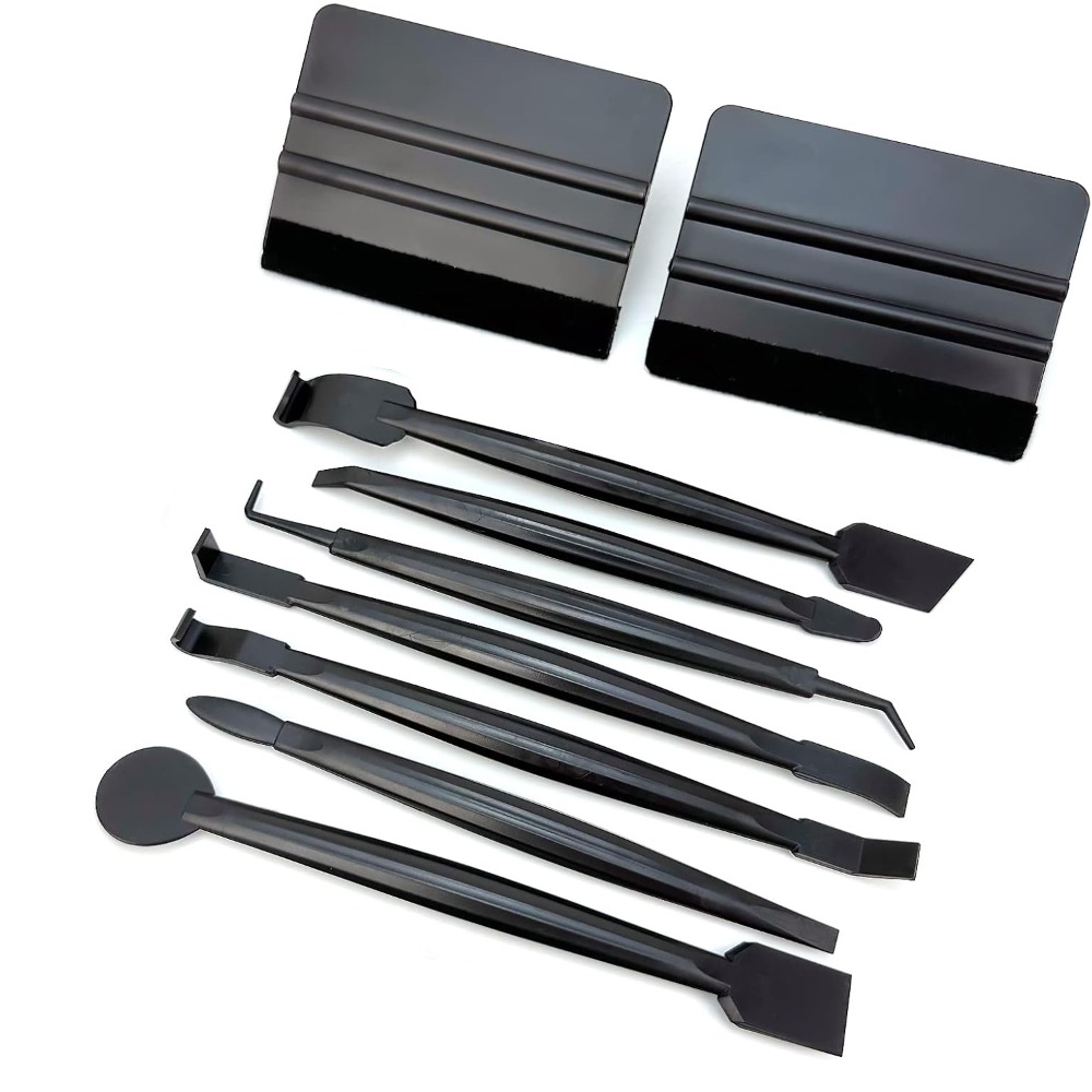 Image of Car Film Kit With Plastic Scraper, 7-in-1 Micro Film Squeegee - Perfect For Window Films, Paint Protection Films, Car Stickers, And Graphics