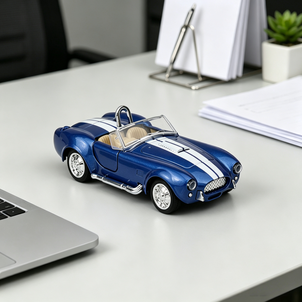 TEMU Classic Convertible Alloy Sports Car Model, Vintage Diecast Race Car With White For Collection Desktop Decoration Holiday Gift