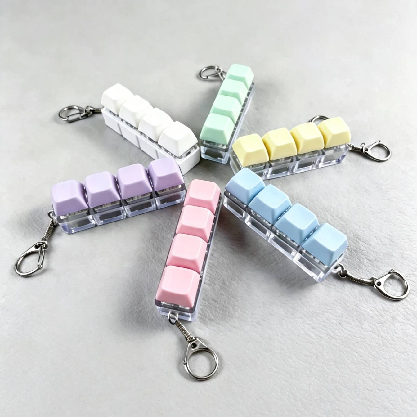 TEMU 1 Random Color Transparent Keyboard Relax Ring/key Chain- A Perfect Gift To Stress.