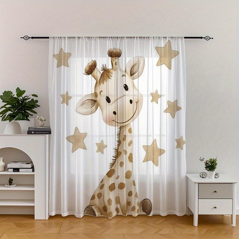 TEMU 2 pezzi Zanzariera con e Cerbiatti Carini, e , di Divertimento, Tende Trasparenti, Adatte per Decorare Finestre di Camere da Letto e Soggiorni,