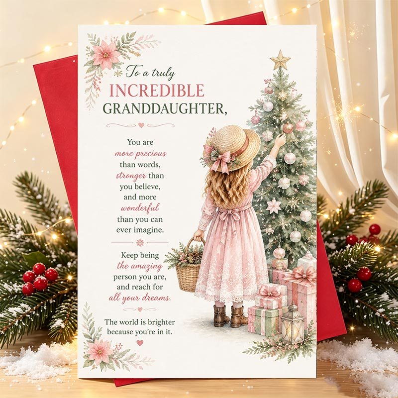TEMU 1pc Christmas Greeting Card For Granddaughter - Holiday Gift