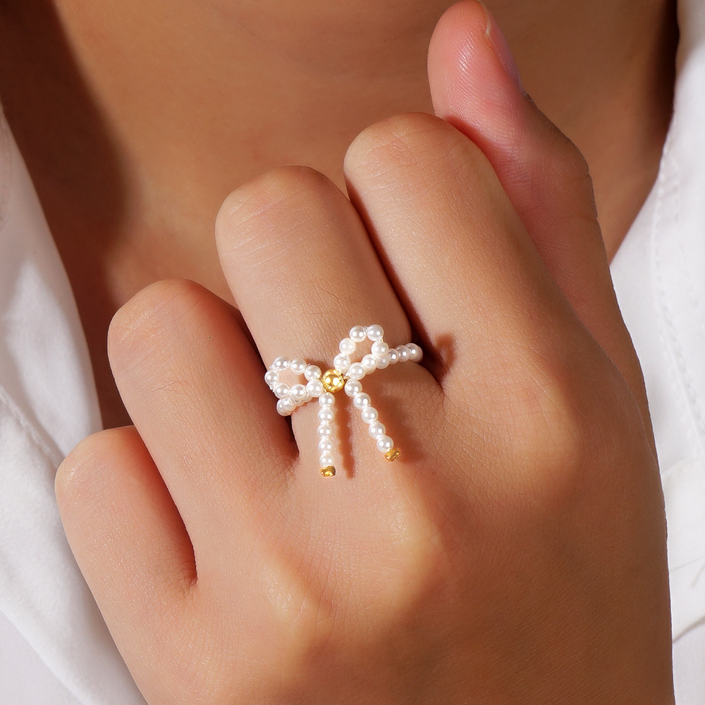 womens fashion boho style handmade braided bow ring perfect Temu